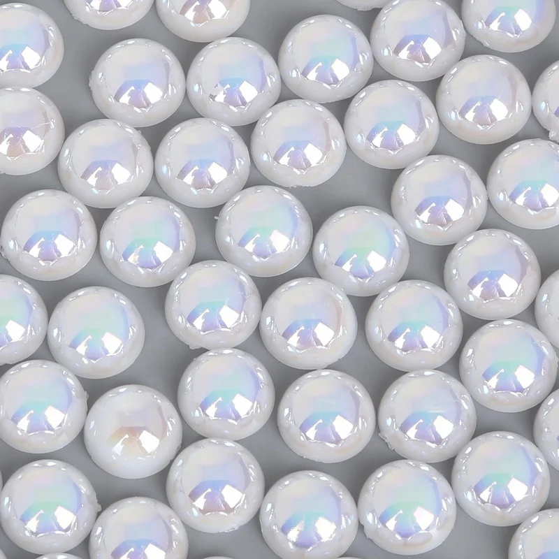 

Wholesale ABS Craft Pearl AB Color 1.5-16mm high quality flatback pearls Half Round bead loose pearls For DIY Pure handicraft, 25 ab color