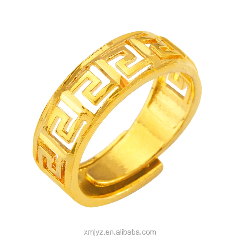 

Cross-Border Jewelry Round Pattern Ring Women'S Open Gold-Plated Ring Women'S Fashion Simple Open Ring Ins