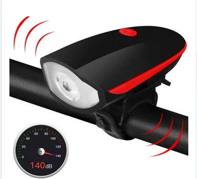 

Mole Head Light Waterproof Bicycle Lamp 120 Db Loud Horn Alarm Bell Warning Rechargeable Led Bike Front Light, Picture