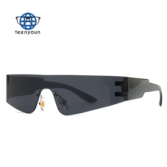 

Teenyoun Design Men Windproof Pc Sport Sunglasses 2023 New Retro Mirror Flat Top Uv400 Fashion One Piece