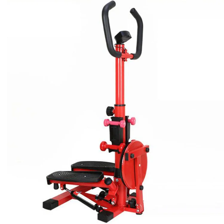 

High-quality aerobic exercise multifunctional torque stepper with resistance band handle, suitable for home exercise, Red