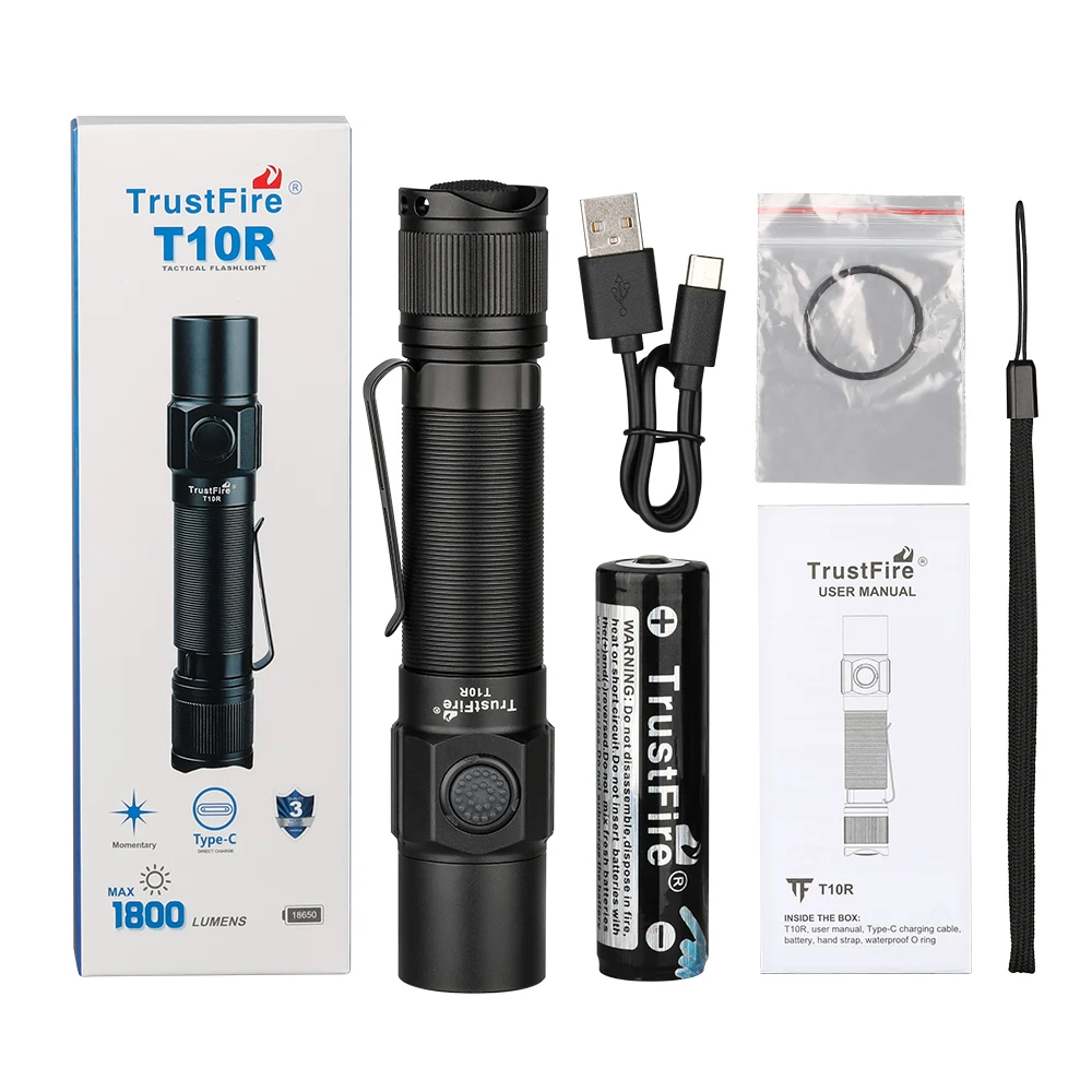 

Trustfire T10R Super powerful tactical flashlight outdoor long rang hunting torch light