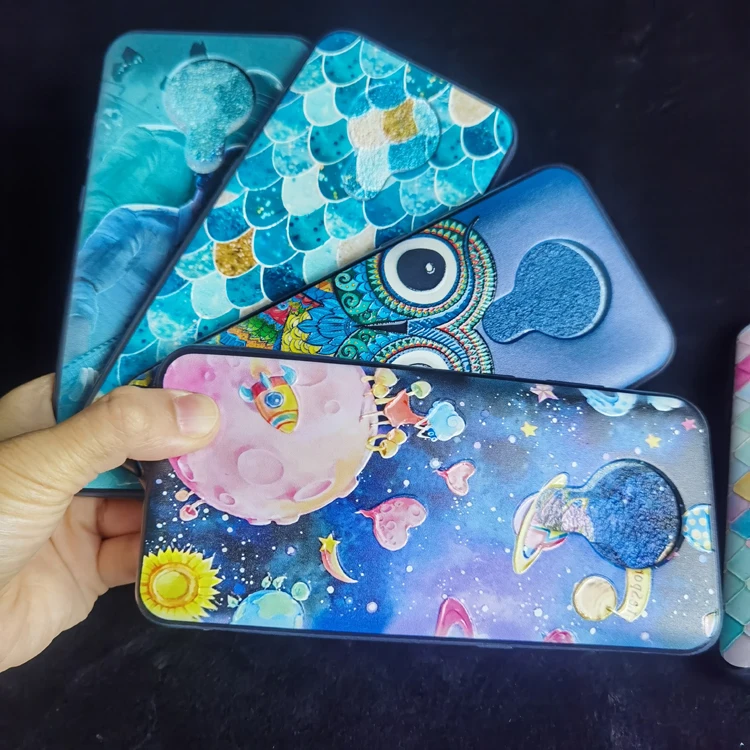 

Amazon sale Custom 3D OEM Design Colorful Printing Matte Soft TPU Phone Back Cover Case For Tecno WX4 K9 L9 Plus Phantom5, Black / clear