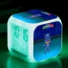 Colours Change Digital desk table alarm clock with temperature Night Light Luminous cartoon pattern alarm clock promotional gift