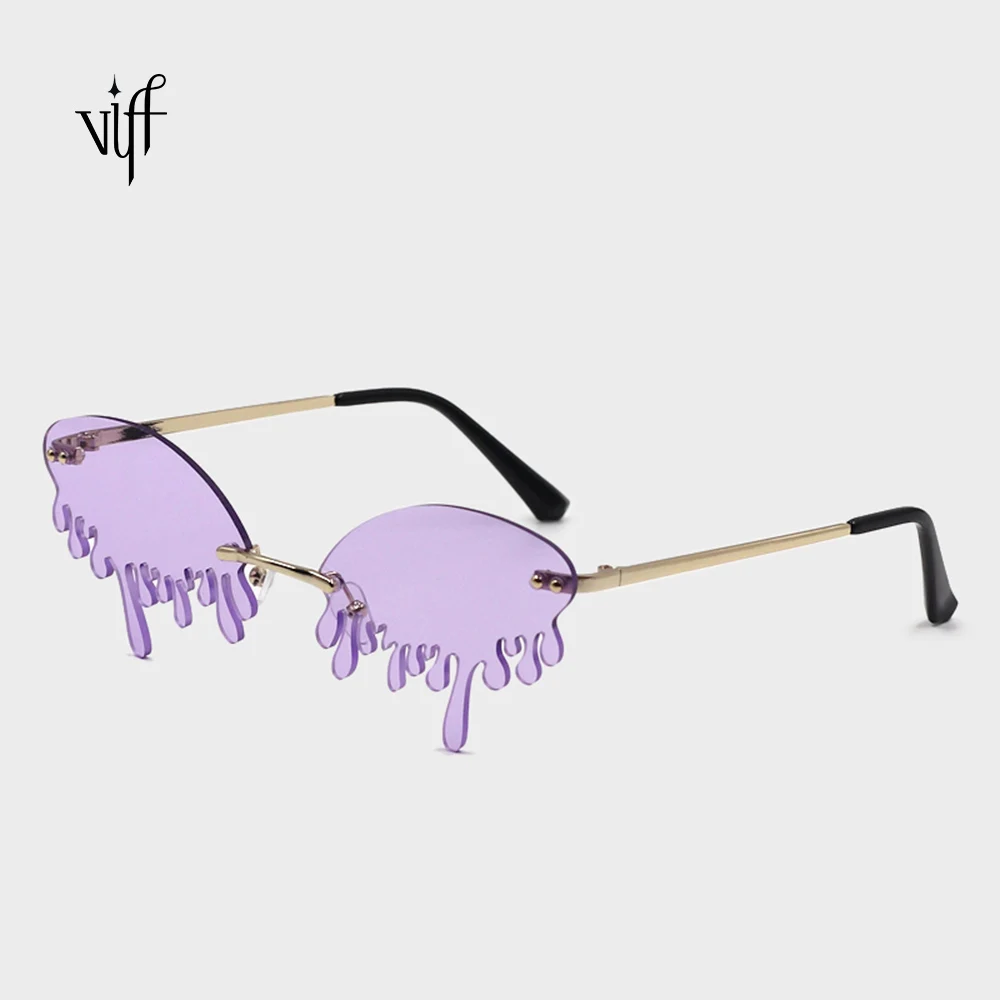 

VIFF HM20119 Vintage Design Hot Sales Purple Water Tears Sunglasses, Multi