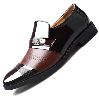 

A055 Wedding dress suit formal size 47 48 shoes men loafers slip on men business dress shoes for men leather brande, Black brown blue