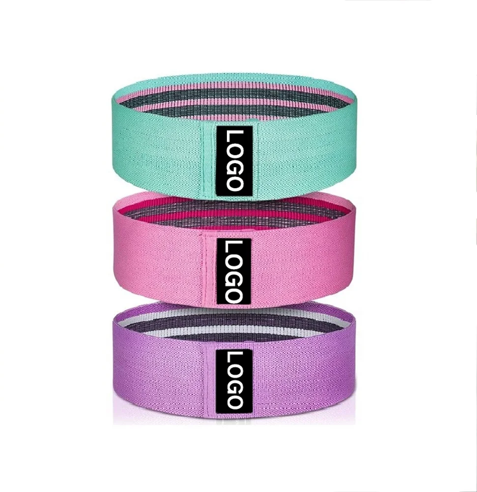 

Hot Selling Custom logo Wholesale Manufacturers Non Slip Fabric resistance Booty bands Set with for Gyms Yoga Training