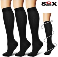 

wholesale custom design 20-30mmhg plain colors football medical knee high running cycling sport compression socks for mens