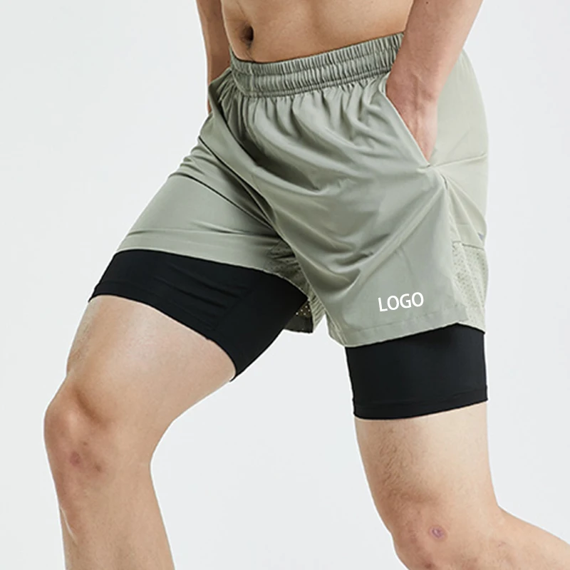

custom gym fitness apparel quick dry designer sports athletic shorts for men outdoor mesh sweat 2 in1 running basketball shorts