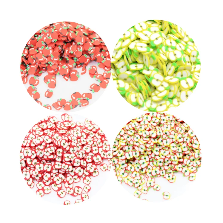 Sweet Fruit Apple Slice Polymer Clay Sprinkles for Nails Art Diy Nail Art Scrapbook Embellishment Shaker Filler Accessories