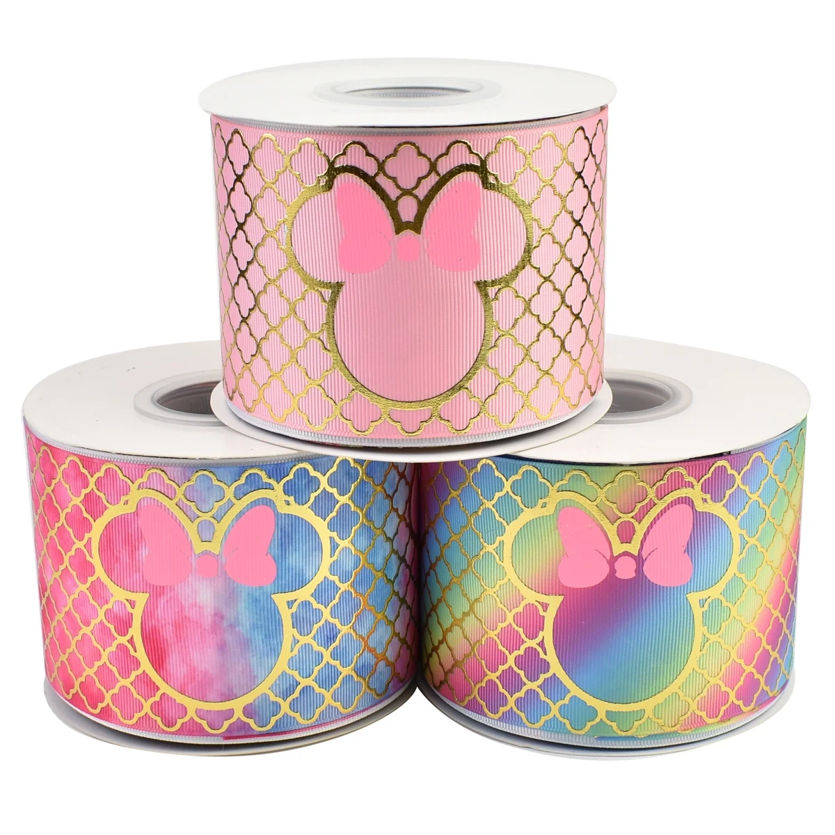 

HSDRIBBON 3 inch 75MM HSD Genuine Mickey's head Series hologram printed on grosgrain ribbon