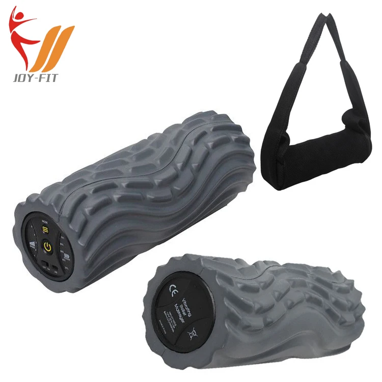 

dropshipping yoga fitness high density vibrating massage foam roller water bottle, Grey or customized