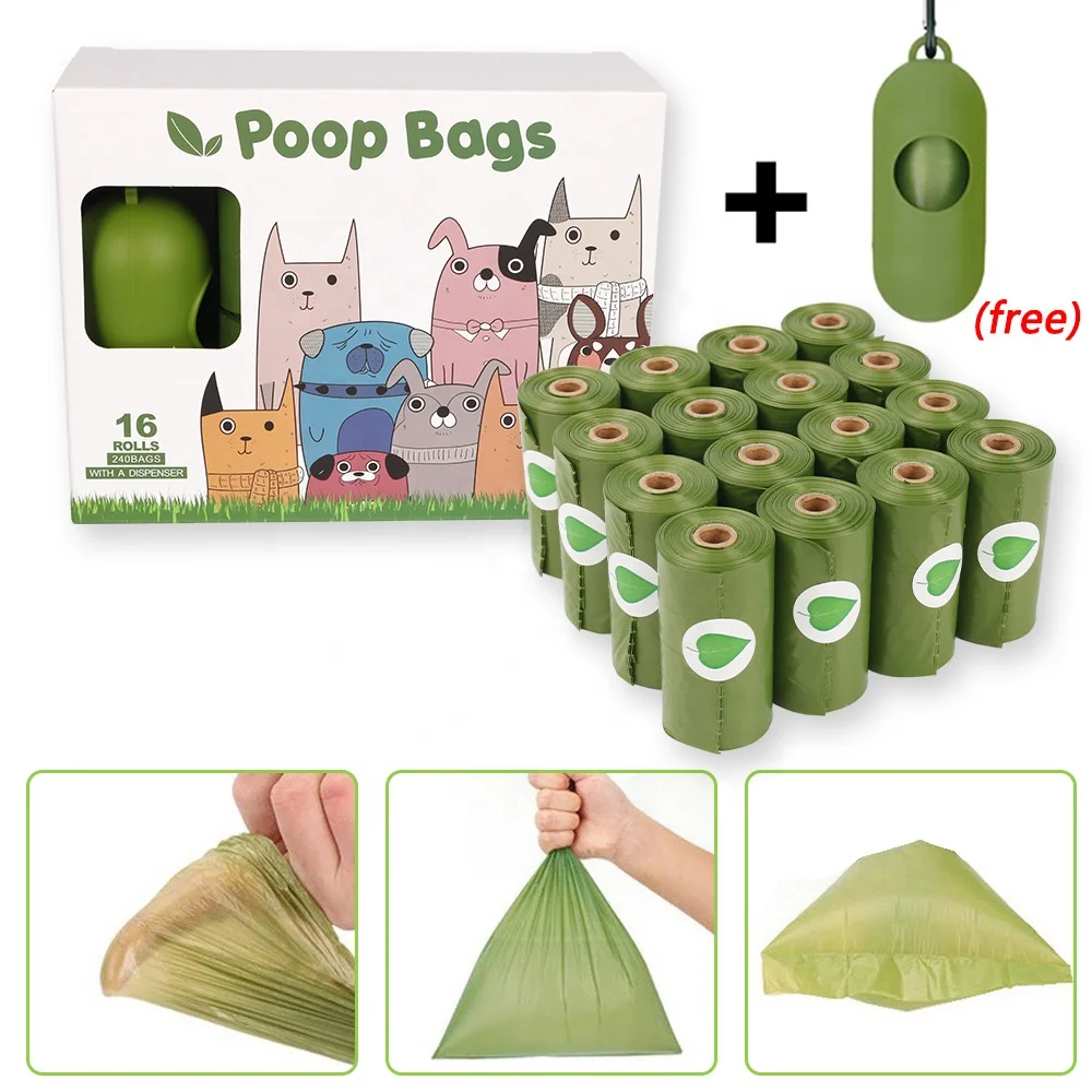 

Manufacturer wholesale PE biodegradable box packed pet waste bags dog poop bag with dispenser, Customized color