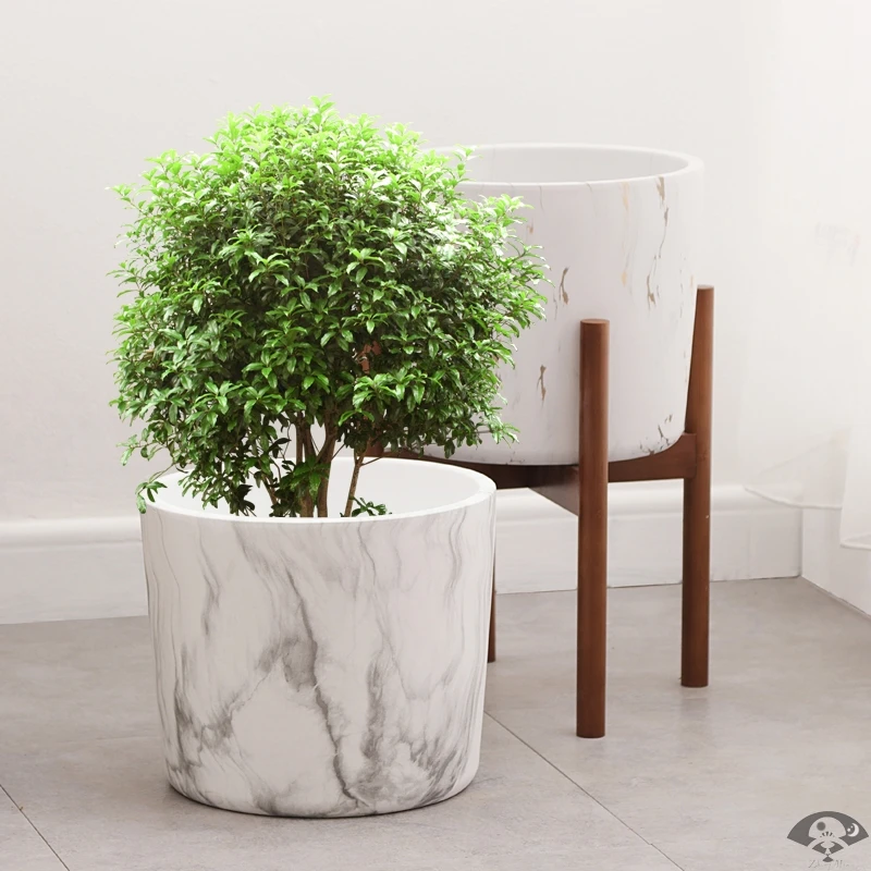 

ceramic plant pot large size marble pattern modern minimalist Nordic style big size flower pot, As picture
