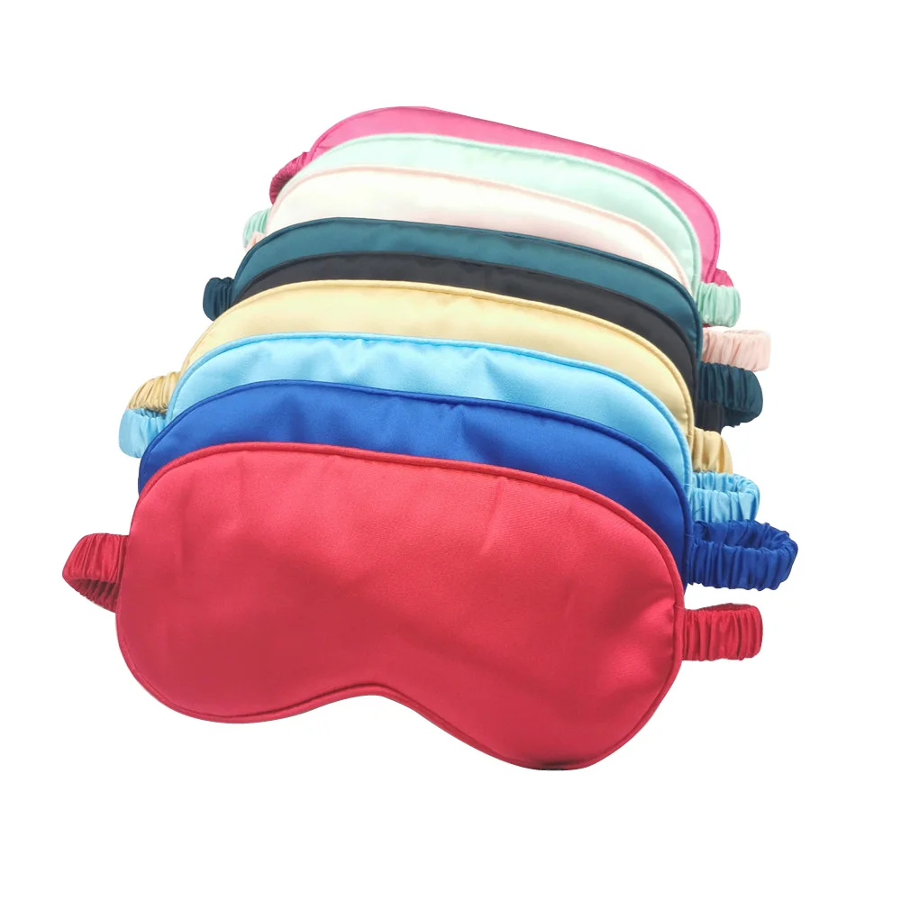 

Wholesale 21 kinds of color simulated silk eye mask elastic rope shading night sleep eye care mask