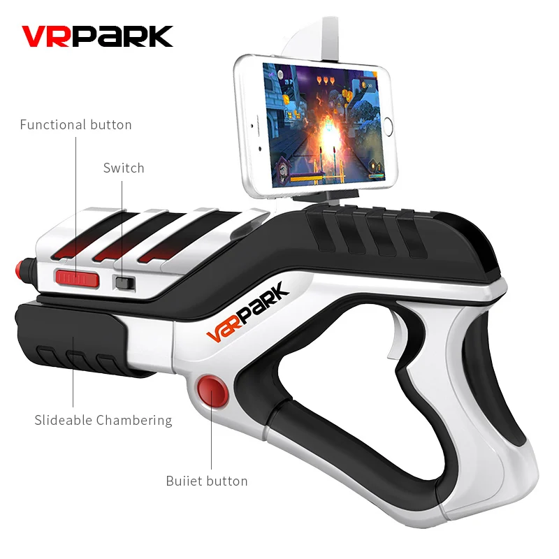 

3D virtual fighting play smart control plastic ar game gun for mobile phone