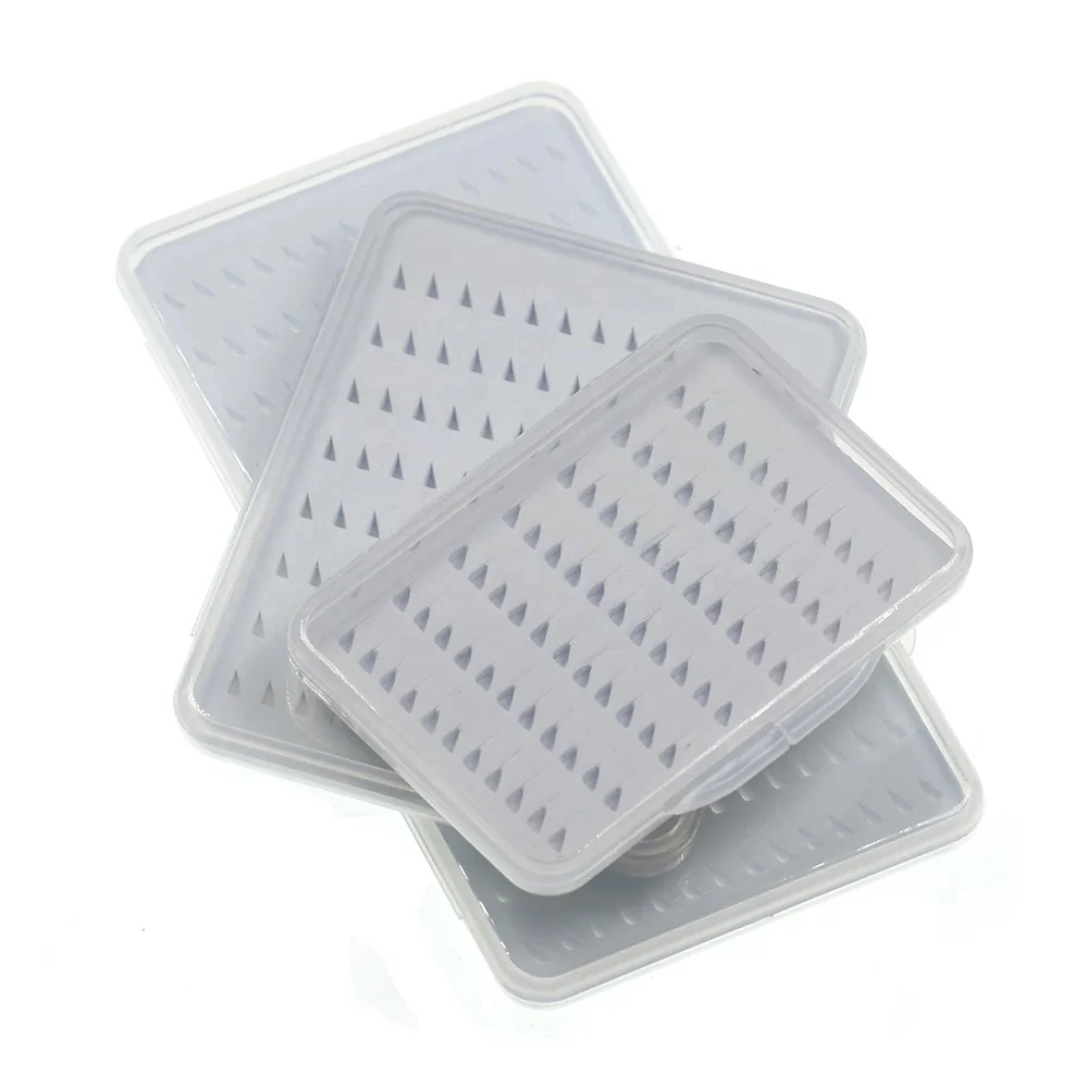 

Bulk Polypropylene Small Flies and Midges Nymph Slim Fly Box with Teardrop Foam Fly Fishing Hook Box Pesca Fishing Tackle Box, Clear