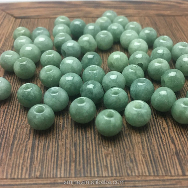 

Myanmar jadeite a cargo large hole round bead jade beads bulk bucket bead ice seed jade accessories diy bracelet wholesale
