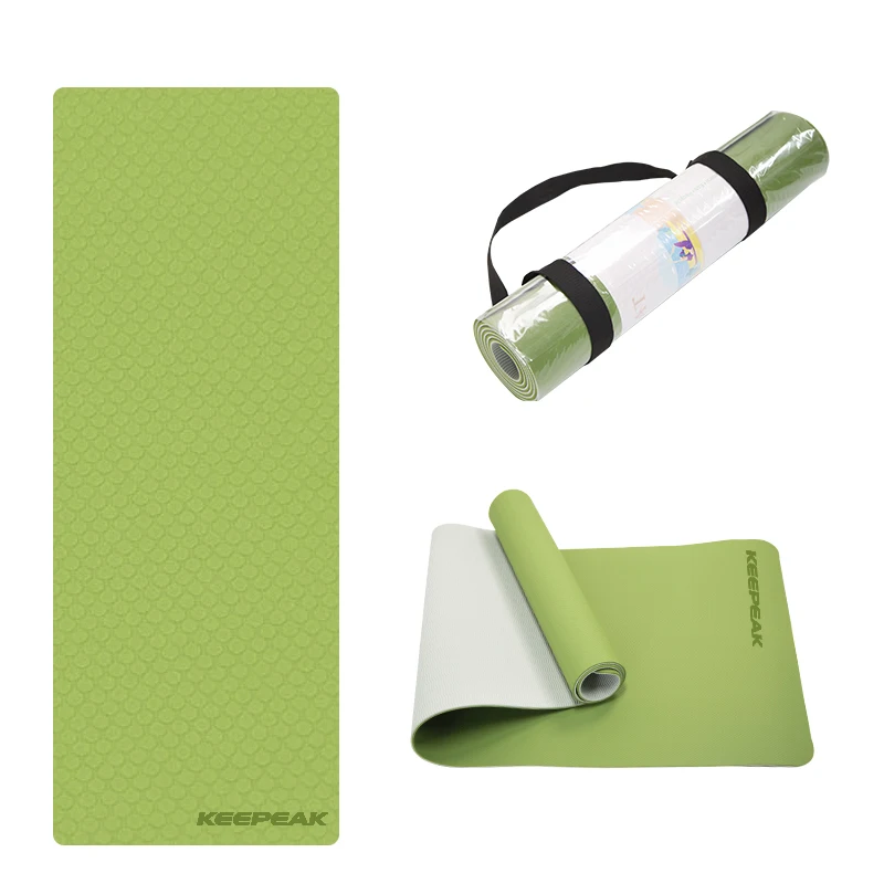 

Keepeak High Quality Custom Logo Eco Friendly Premium Natural Organic Custom Color Non-slip Double Layer Tpe Yoga Mat