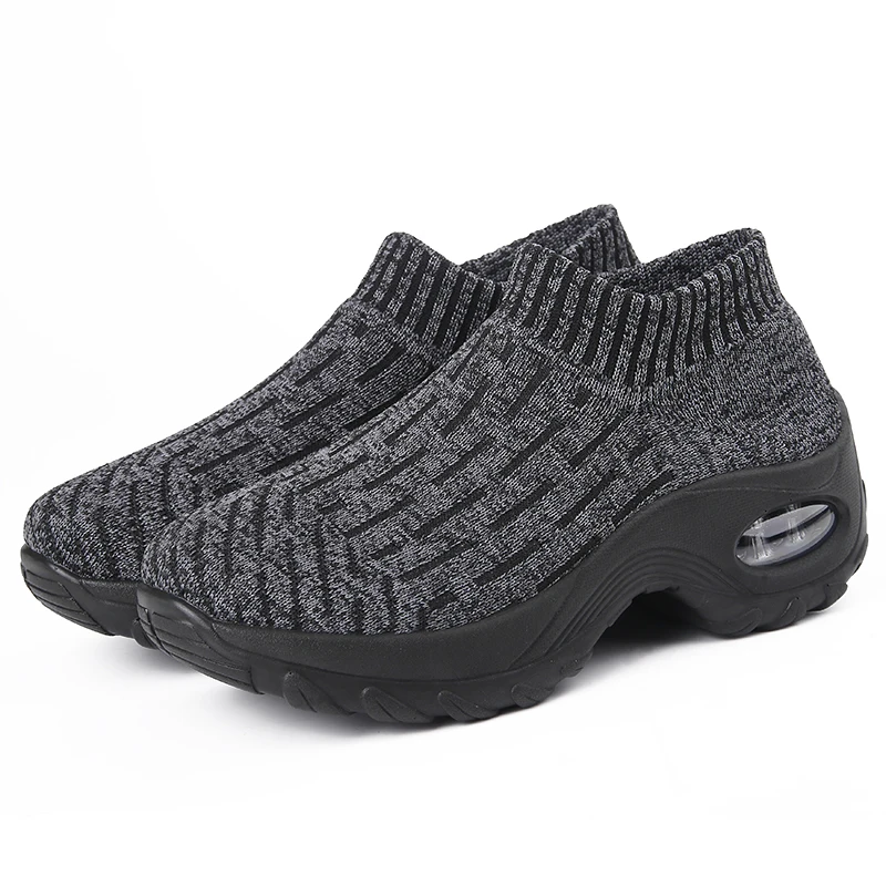 

2021 Cheap Fashion Slip-On Breathable Knitted Sock Sneaker outdoor Sports Shoes Platform Wedge Casual Sneakers for women, Customized color