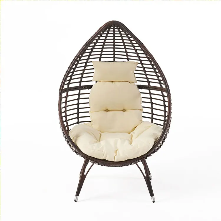 

Garden hammock swing chair free shipping within the US. Patio swing outdoor PE Rattan single brown teardrop wicker chair, Multi-brown