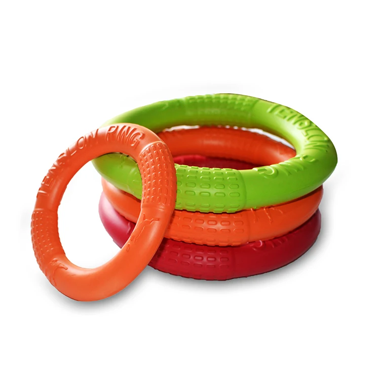 

Amazon Best Seller Bite Resistant Chewing Teeth Cleaning EVA Pet Dog Toy Ring, Orange/red/green