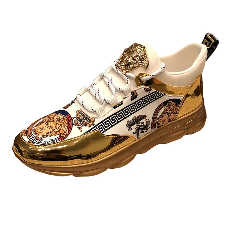 

2021 New fashion casual sports shoes men light luxury high quality skateboard shoes