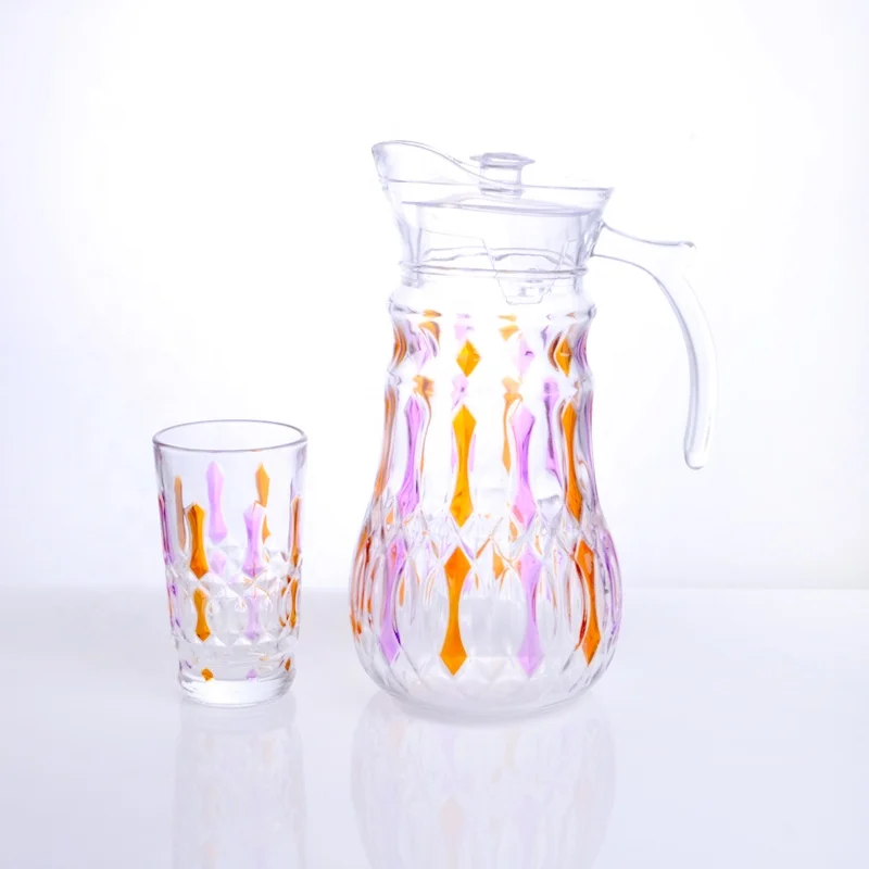 

7OZ TUMBLER+1.4L JUG WAVE DESIGN PAINTING 7 PCS DRINKING SET, WATER SET