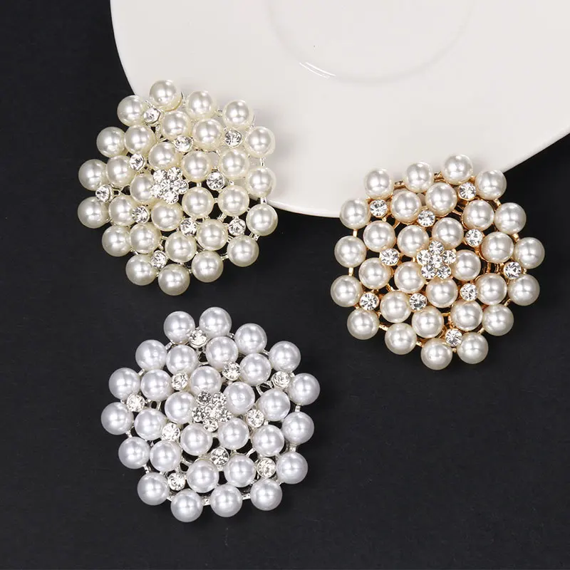 

pearl magic brooch pin women cloth decoration brooches wholesale, White
