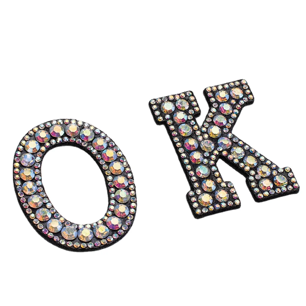 

26 English letters AB diamond watercolor drill perm cloth patch patch coat bag hand sewing ironing patch