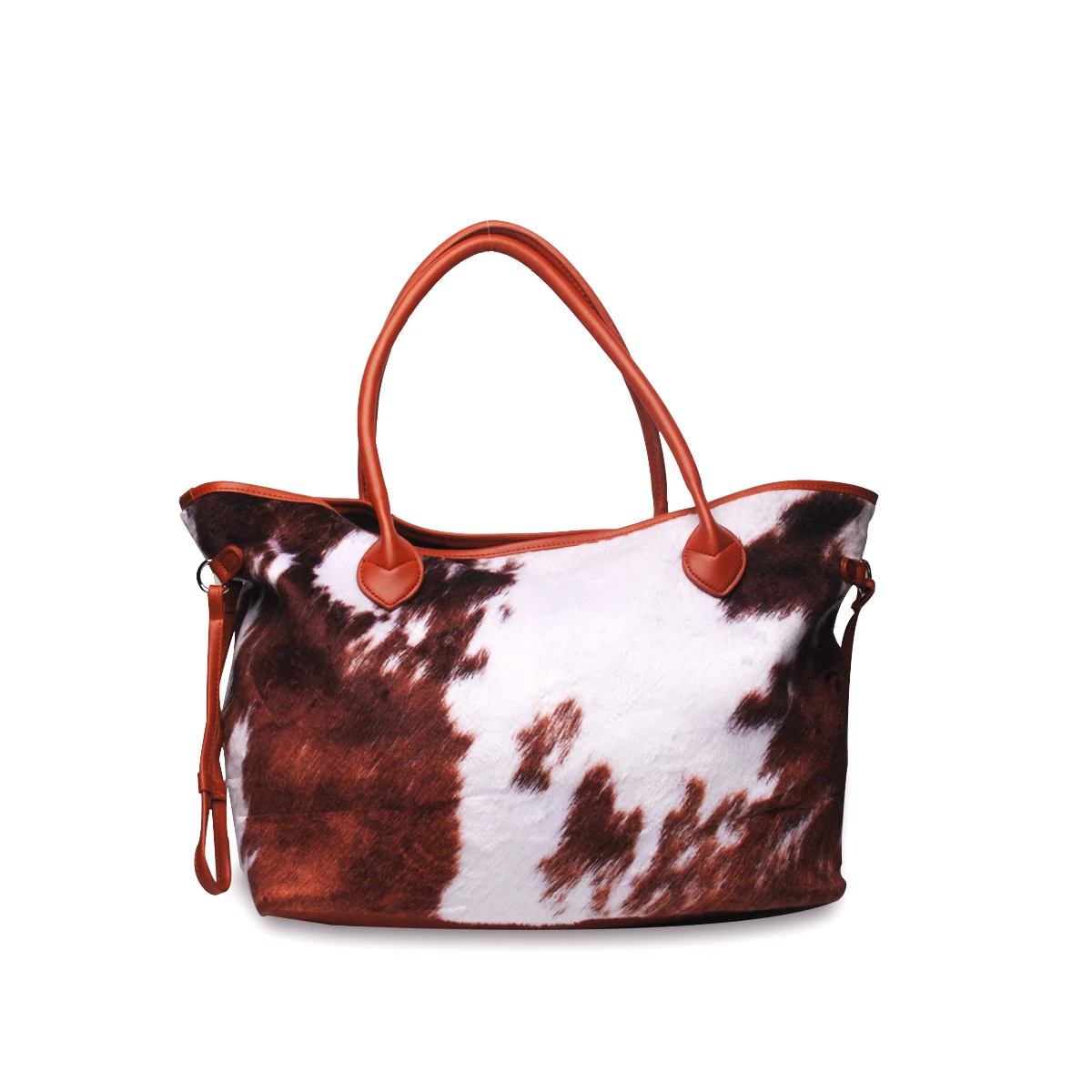 

Fashion Women Brown Cow Tote Bag Canvas Handbag Shopping Travel Shoulder Purse DOM1131431 Cow Printing Tote Bag with pu Handle
