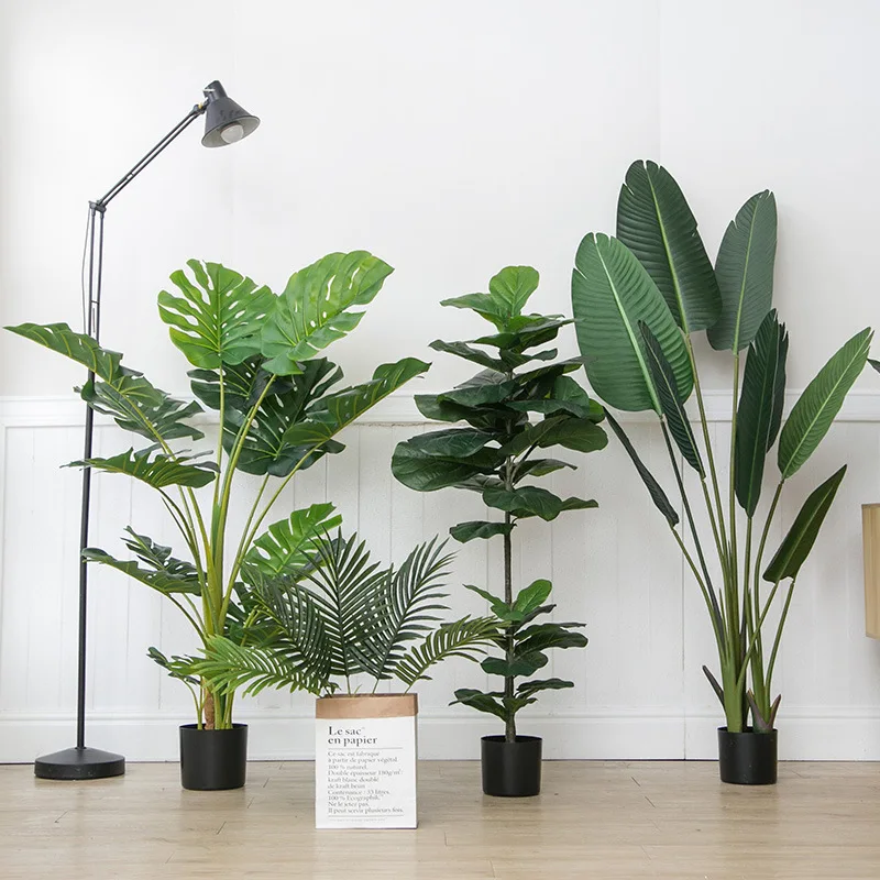 

Wholesale Plastic Big Leaf Green Monstera Tree Artificial Plant Monstera Tree