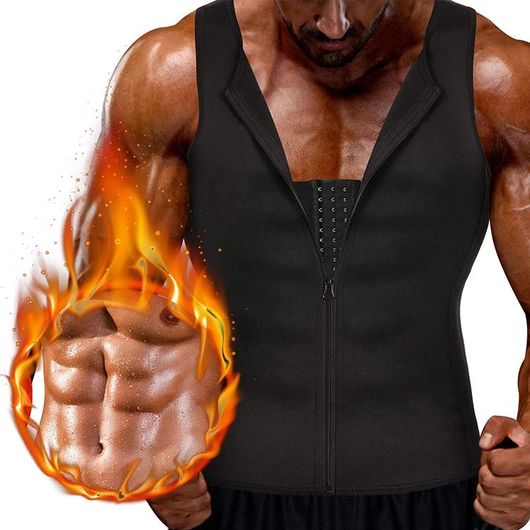 

Custom Logo Men Waist Trimmer Double Compression Hooks And Zipper Fat Tummy Control Lose Weight Workout Waist Trainer Vest, As show