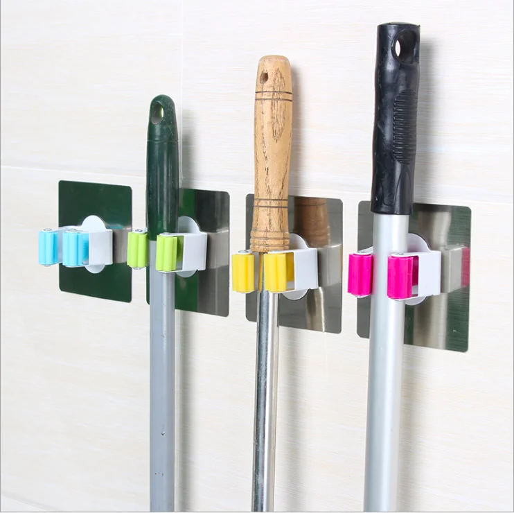 

Wall Mounted Cleaning Tools Hanger Mop Clip Broom Holder Hose Organizer