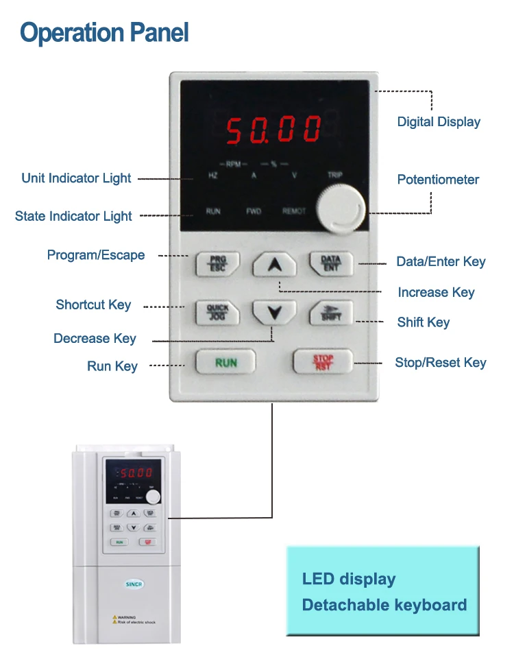2.2kw 3hp 2200w Solar Pumping Inverter 1phase Single Phase 220v240v Ac