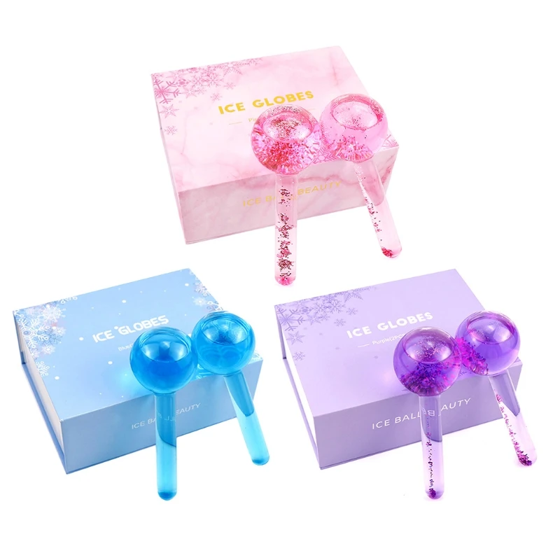 

beauty facial massager wrinkle removal ice globes for face massage ball facial globes, Pink,purple,blue