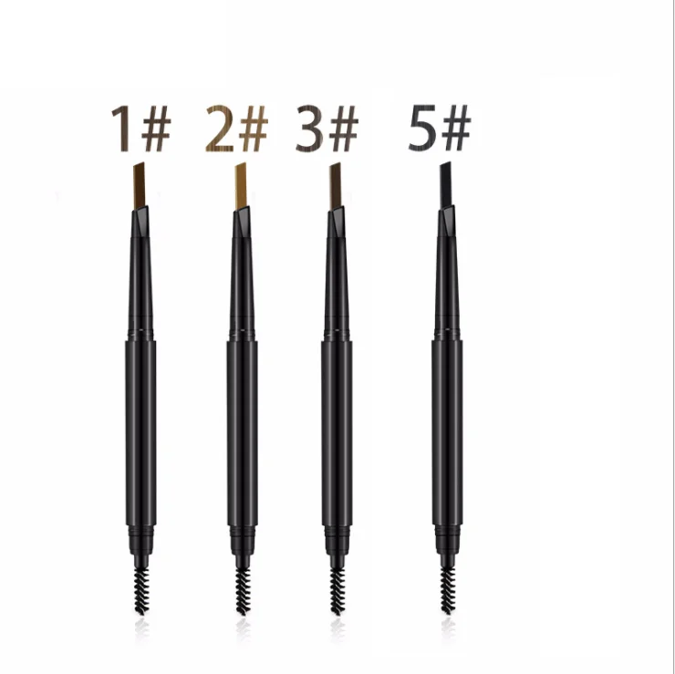 

Private Label Custom Logo Waterproof Makeup Double-Head Automatic Brown Triangle Eyebrow Pencil with Brush