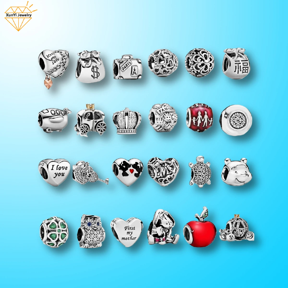 

2021 New arrival CLASSIC style Lucky charm for charms for bracelet 925 sterling silver, Silver color