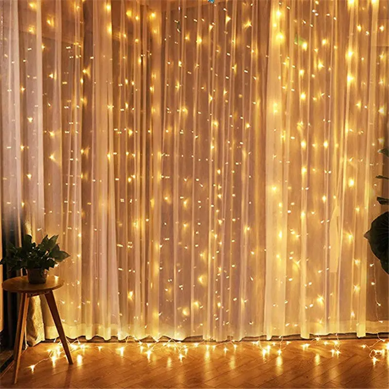 Twinkle Garland 3*3m 300 LED Window Curtain String Light for Wedding Party Home Garden Bedroom Outdoor Indoor Wall Decorations