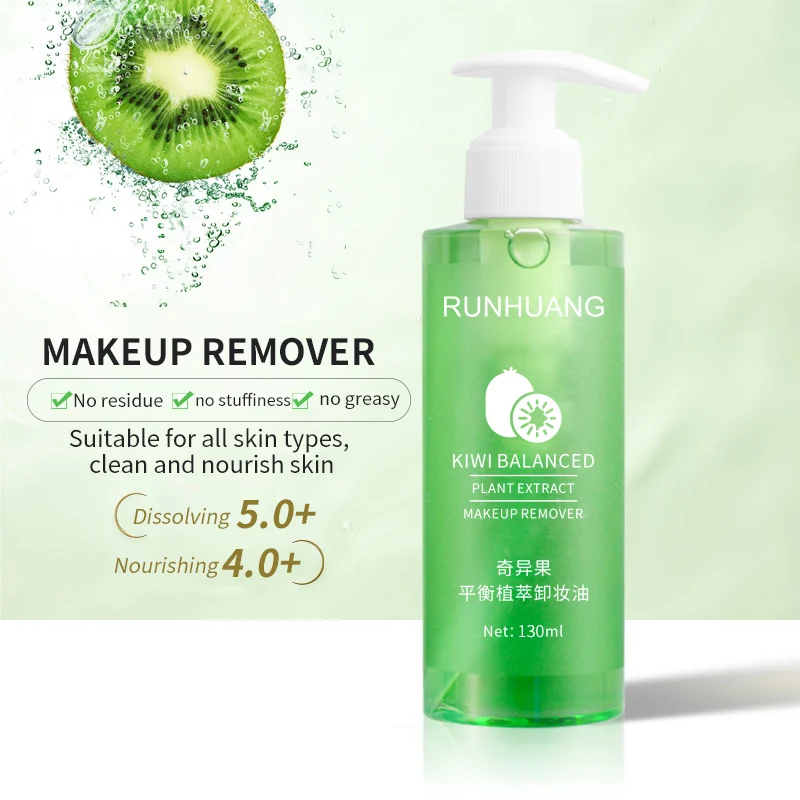 

Free Sample Waterproof Organic Liquid Oil Free Make Up Remover Gentle Cleansing Face Eye Kiwi Makeup Remover Korean