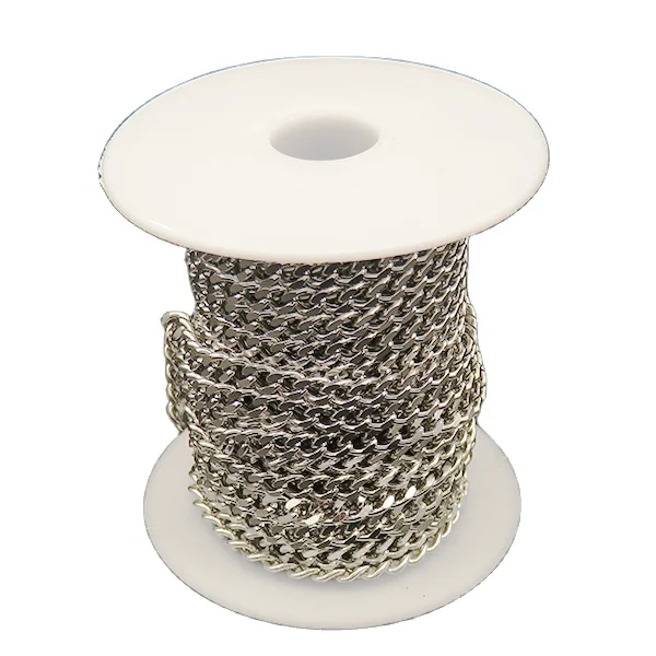 

304 Stainless Steel 5Mm Curb Link Silver Chain