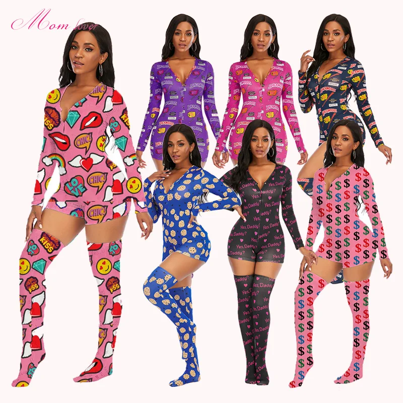 

Sexy black onesie pajamas With Matching Socks designer onesie long sleeve Sexy Nighty For Honeymoon onesie for women, As picture, welcome to customize