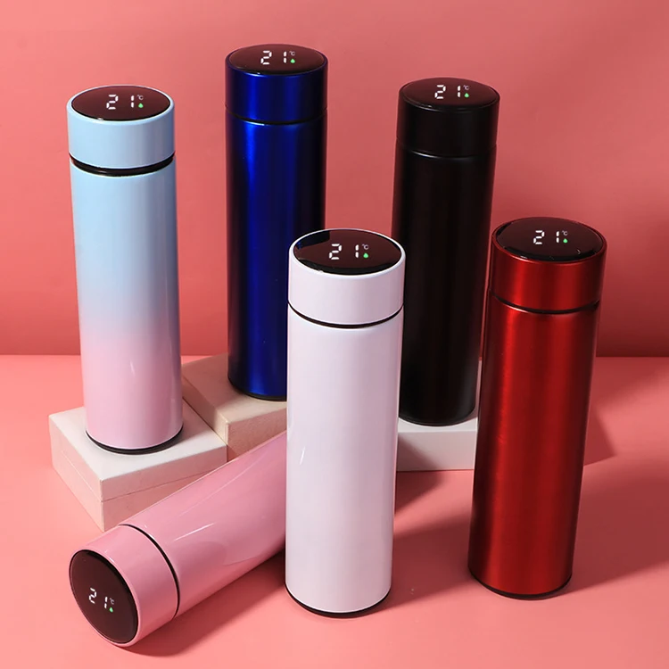 

Free Shipping vacuum flasks, 500ml double wall travel smart thermos, 304 stainless steel custom logo stainless steel termo, Starlight