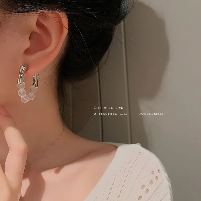 

fashion circle crystal beads earrings for women