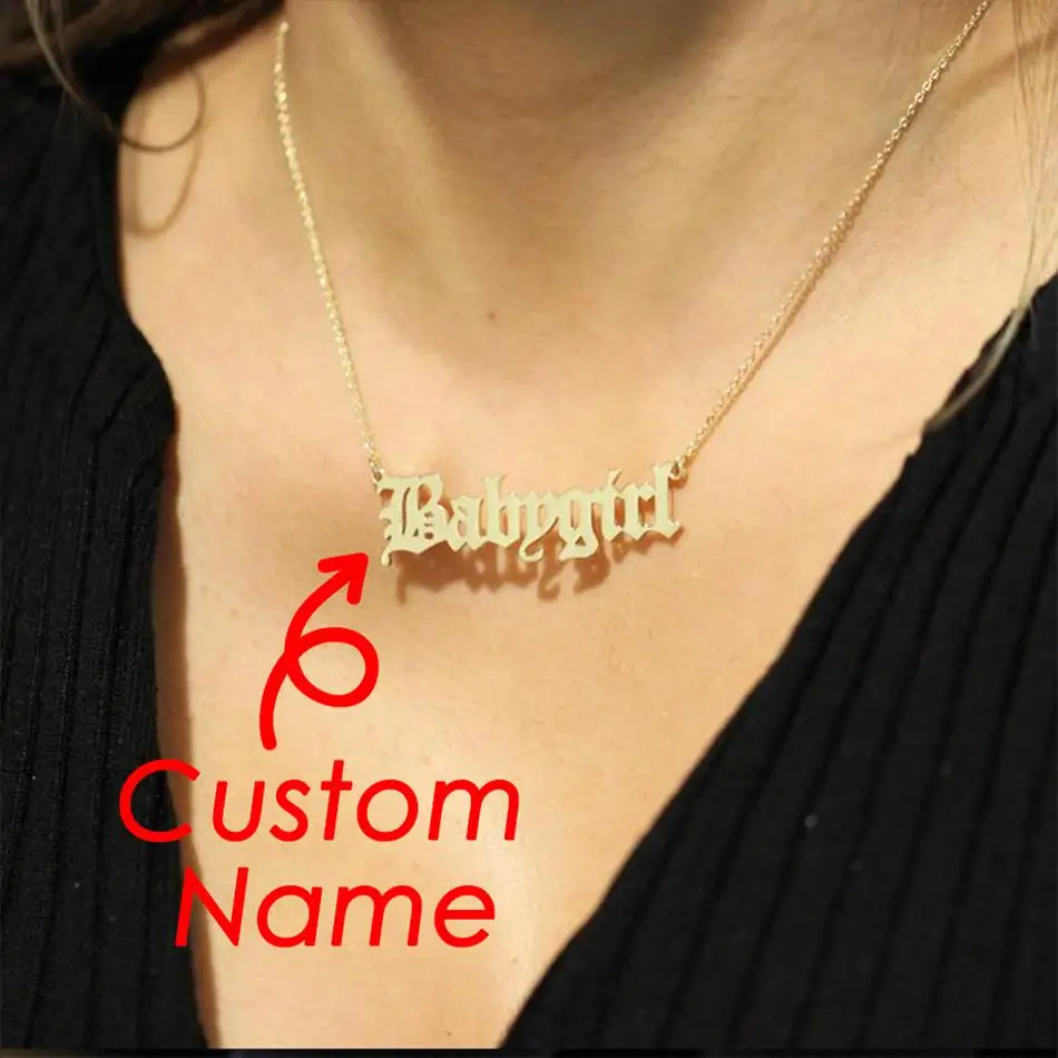 

Vintage Jewelry Latest Design 316L Stainless Steel DIY Initial Alphabet Letters Custom Name Necklace Custom Pendant, 14k gold/silver/rose gold