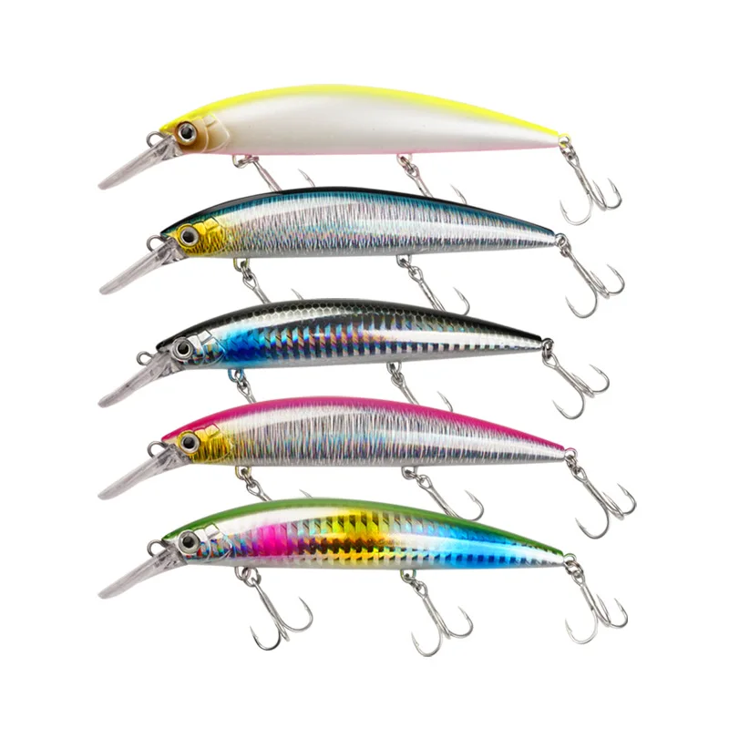 

Submersible bait 12.6cm35g three hook long shot salt water hard fishing lures bait, 5 color