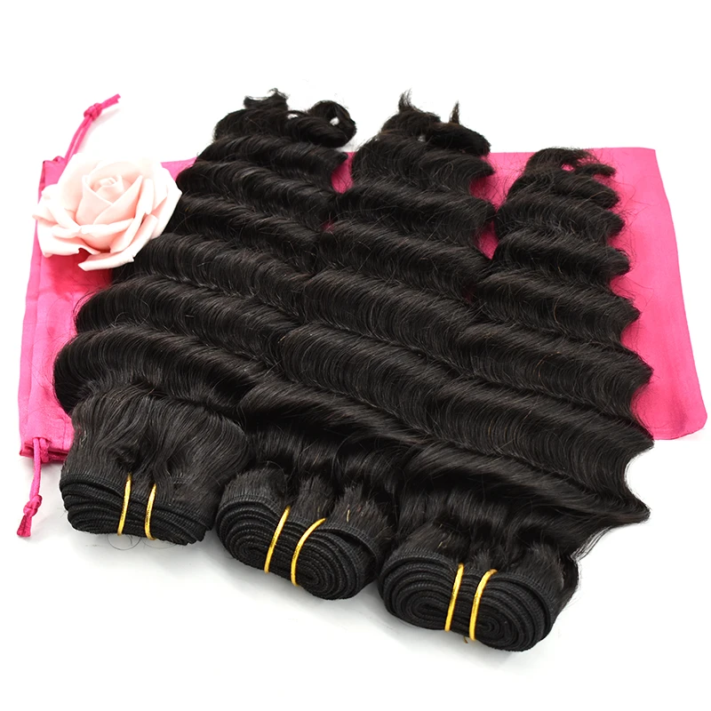

10a remy Peruvian deep wave natural black color Virgin Cambodian 100% Human unprocessed hair for black women, Natural colors