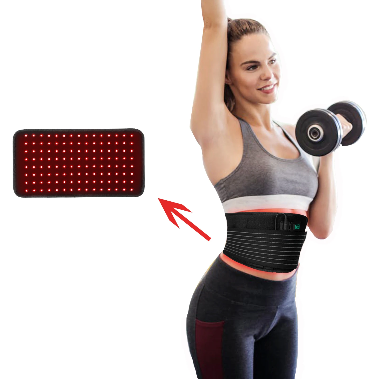 

2021 660nm 850nm Foldable Wearable Light Therapy Wrap Red Light Therapy Belt For Loss Weight