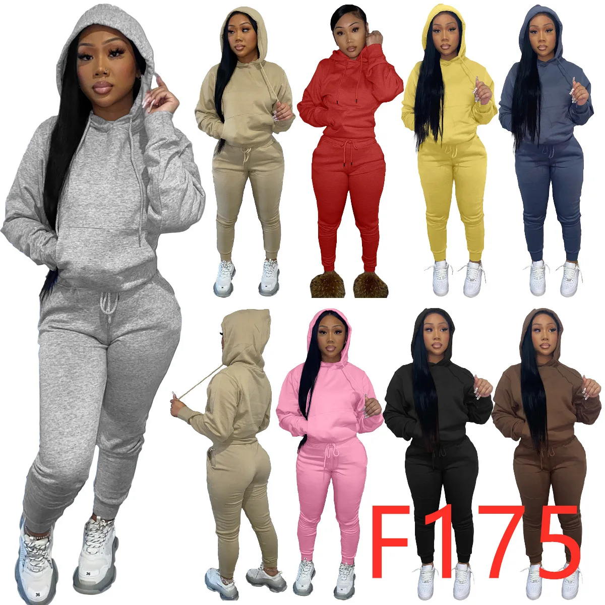 

Women Jogging Suits Tracksuit for Women Blank Cotton Thick Women Sweatsuit Set Tracksuit Fleece Sweatpants and Hoodie Set