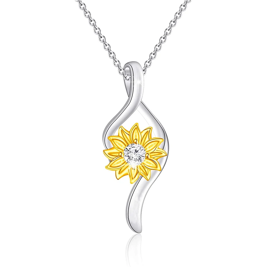 

Rose Valley Sunflower Necklace Hot Selling Jewelry Pendant Gold plated Two Tone Jewel Fashion Gift For Lover YN043